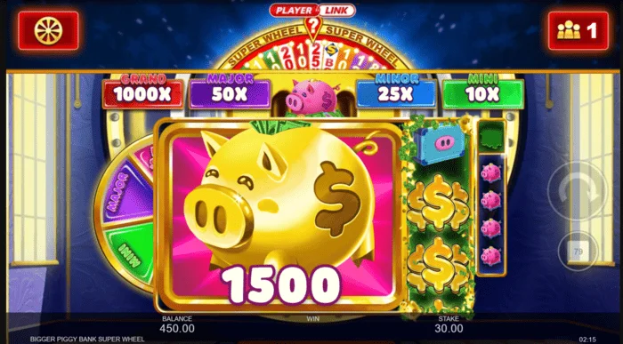 Gran victoria en Bigger Piggy Bank Super Wheel